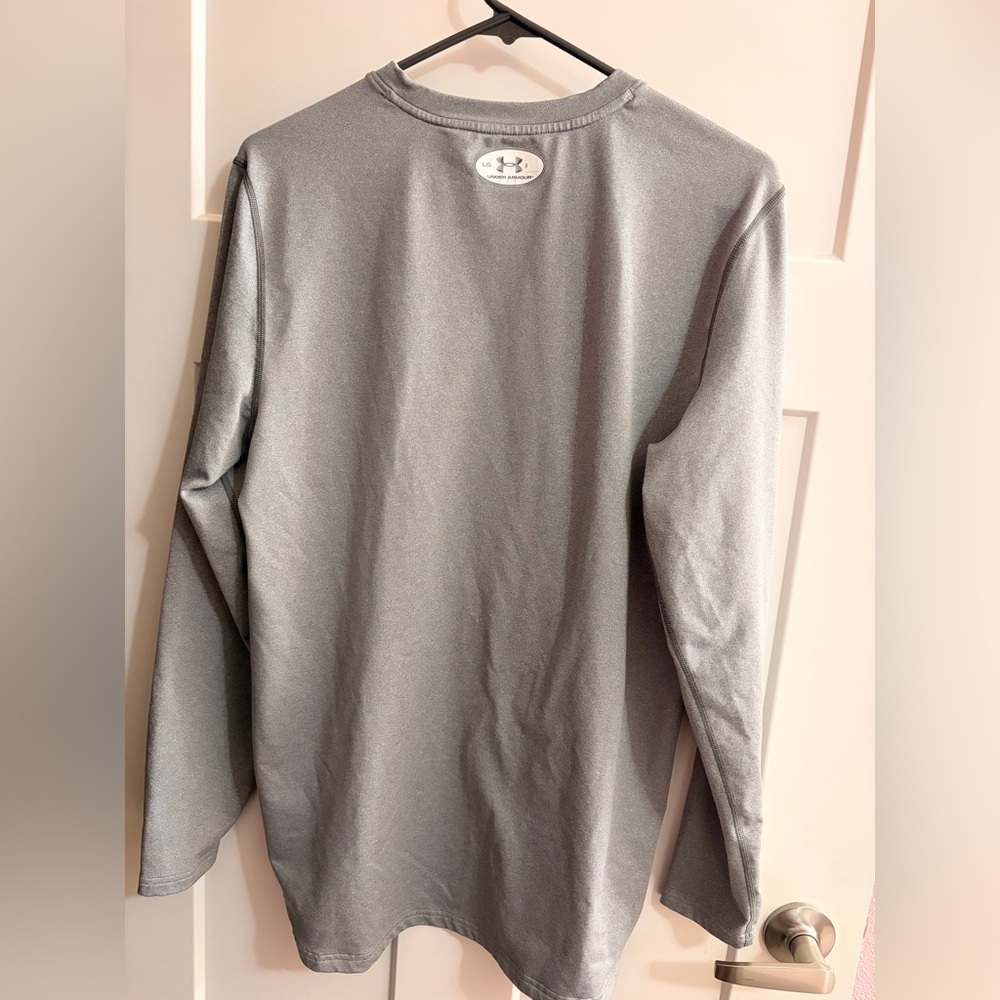 Under Armour fitted cold gear Men's Gray Long Sleeve Shirt - Picture 4 of 6